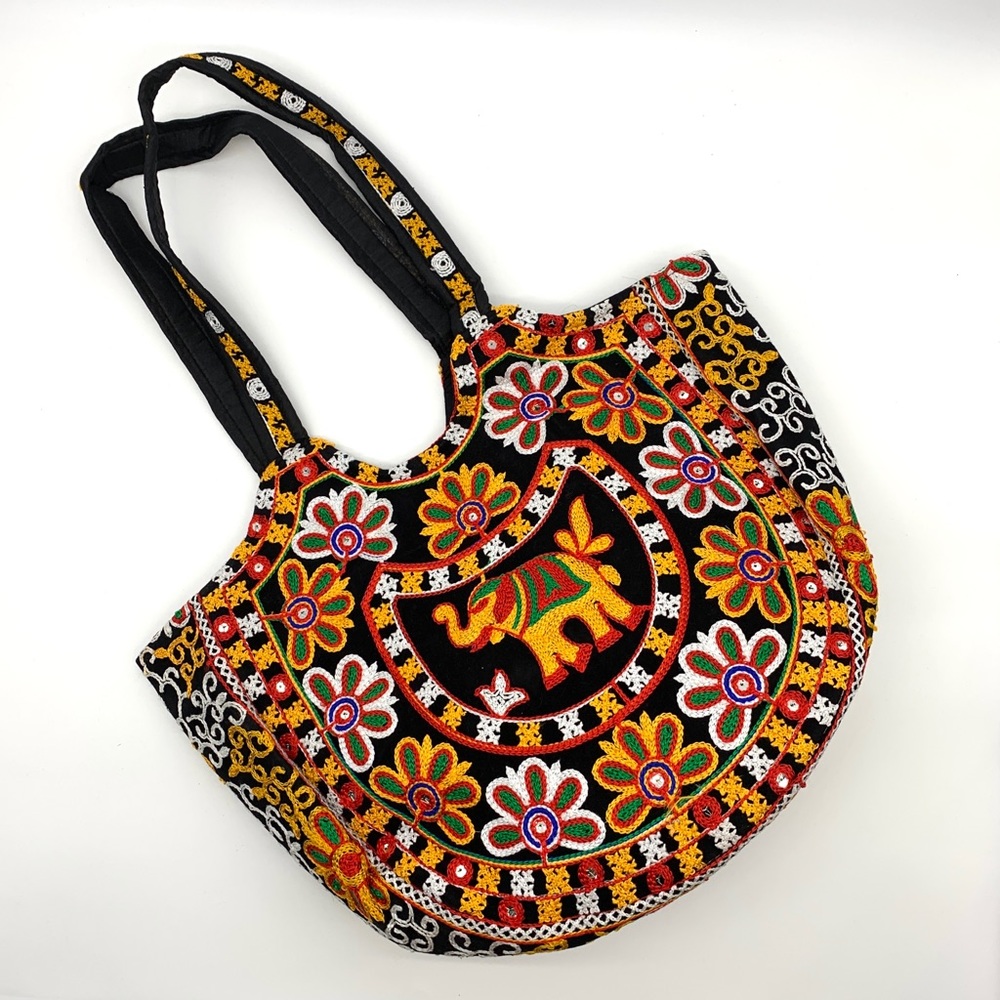 Elephant Tote Embroidered Mirror Shoulder Bag
